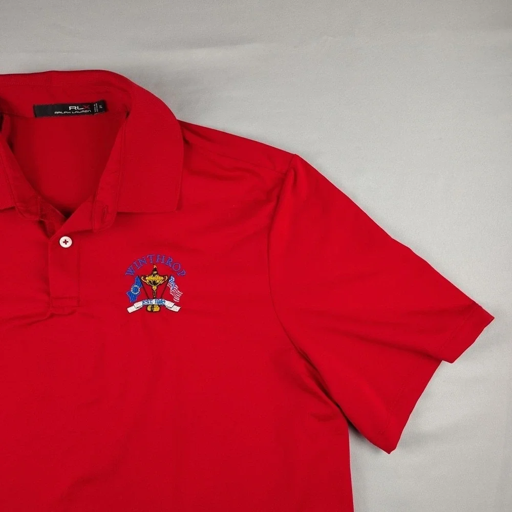 Ralph Lauren RLX Polo Shirt Mens XL Winthrop Embroidered Golf Red S/S EUC